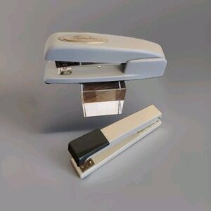 2 Vintage GRAY SWINGLINE DESK STAPLER MODEL #747xx &‎ #406 Pre Owned!!